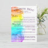 Rainbow Waterverf Splash LGBTQ Wedding Menu (Staand voorkant)