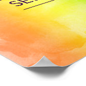 Rainbow Waterverf Splash LGBTQ Wedding Welkom Poster (Hoek)