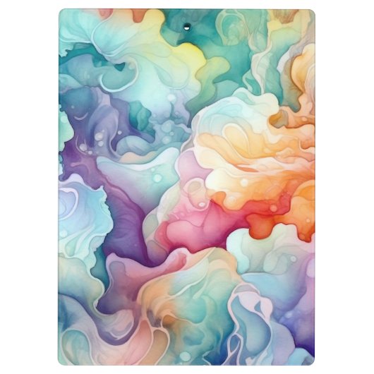 Rainbow Waterverf Splash Naam Sjabloon Klembord (Achterkant)