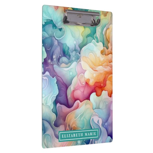 Rainbow Waterverf Splash Naam Sjabloon Klembord (Rechts)