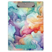 Rainbow Waterverf Splash Naam Sjabloon Klembord (Voorkant)