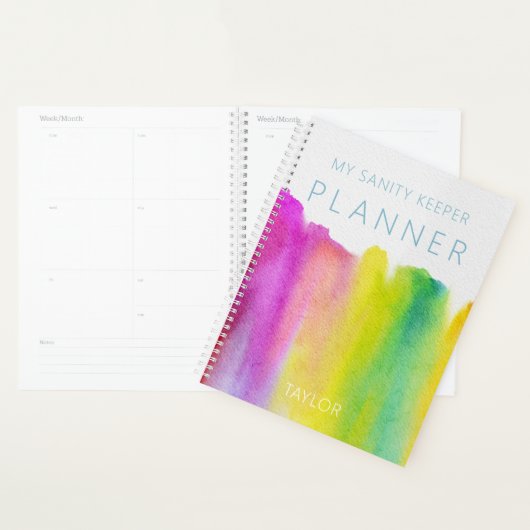 Rainbow Waterverf Stripe Modern Planner (Display)