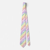 Rainbow Waterverf Striped Pattern Stropdas (Voorkant)