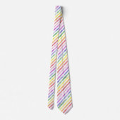 Rainbow Waterverf Striped Pattern Stropdas (Achterkant)