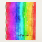 Rainbow Waterverf Stripes Design Monogram Planner (Voorkant)