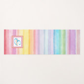 Rainbow Waterverf Stripes, gepersonaliseerd Yogamat (Voorkant (horizontaal))