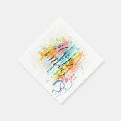 Rainbow Waterverf Stripes Paint Splatter Birthday Servet (Hoek)