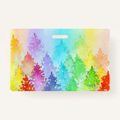 Rainbow Waterverf Trees Pronouns Badge (Achterkant)