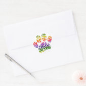 Rainbow Waterverf Tribal Dog Paw Tattoo Print Ronde Sticker (Envelop)