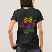 Rainbow Waterverf Tribal Dog Paw Tattoo Print T-shirt (Achterkant)