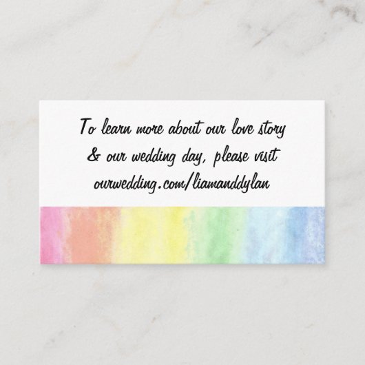 "Rainbow Waterverf" Trouwwebsite Kaarten (Voorkant)