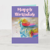 Rainbow Waterverf Unicorn art Waterverf Card Kaart (Voorkant)