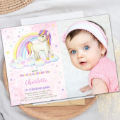 Rainbow Waterverf Unicorn Birthday Invitation ph Kaart