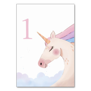 Rainbow Waterverf Unicorn Birthday Party   Kaart