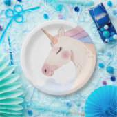 Rainbow Waterverf Unicorn Birthday Party | Papieren Bordje (Feest)