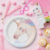 Rainbow Waterverf Unicorn Birthday Party | Papieren Bordje (Feest)