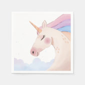 Rainbow Waterverf Unicorn Birthday Party | Servet (Voorkant)