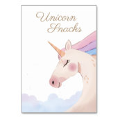 Rainbow Waterverf Unicorn Birthday Party | Tabel Kaart (Achterkant)