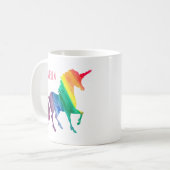 Rainbow Waterverf Unicorn , gepersonaliseerd Koffiemok (Voorkant links)