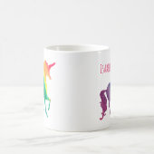 Rainbow Waterverf Unicorn , gepersonaliseerd Koffiemok (Center)