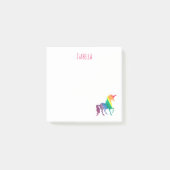 Rainbow Waterverf Unicorn Silhouette Girls Post-it® Notes (Voorkant)