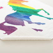 Rainbow Waterverf Unicorn Silhouette Girls Sherpa Deken (3/4)