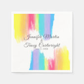 Rainbow Waterverf Verf LGBTQ Weddenschap Servet (Voorkant)