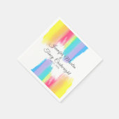 Rainbow Waterverf Verf LGBTQ Weddenschap Servet (Hoek)