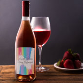 Rainbow Waterverf Verf LGBTQ Weddenschap Wijn Etiket