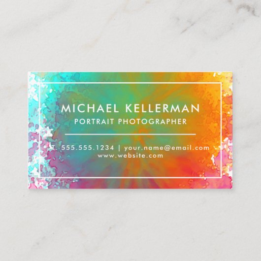 Rainbow Waterverf Verf plastic Visitekaartje (Achterkant)
