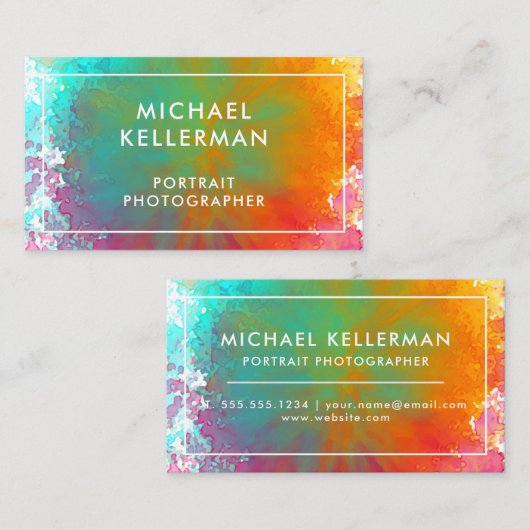 Rainbow Waterverf Verf plastic Visitekaartje (Voorkant / Achterkant)