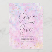 Rainbow Waterverf verjaardagsfeestje Kaart (Voorkant / Achterkant)