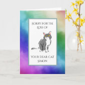 Rainbow Waterverf verlies van een kat sympathie Kaart (Gele Bloem)