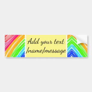 Rainbow waterverf voeg naam tekst aangepaste beric bumpersticker