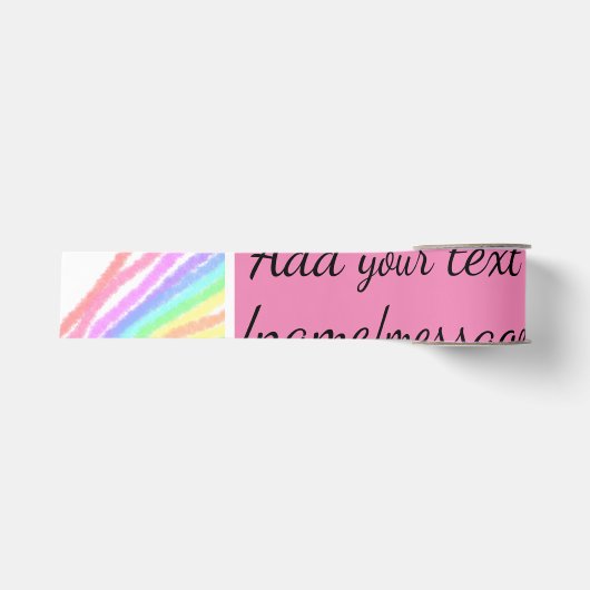 Rainbow waterverf voeg naam tekst aangepaste beric grosgrain lint (Voorkant)