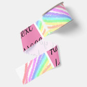 Rainbow waterverf voeg naam tekst aangepaste beric grosgrain lint (Achterkant)