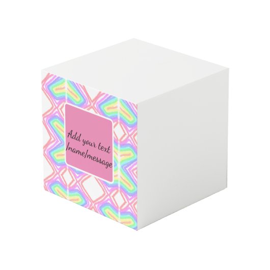 Rainbow waterverf voeg naam tekst aangepaste beric kubus (Achter hoekig)