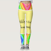 Rainbow waterverf voeg naam tekst aangepaste beric leggings (Voorkant)