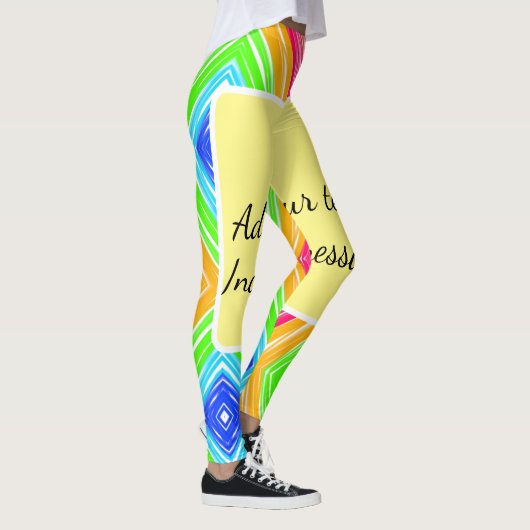 Rainbow waterverf voeg naam tekst aangepaste beric leggings (Rechts)