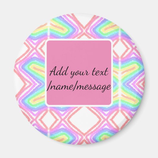 Rainbow waterverf voeg naam tekst aangepaste beric magneet (Voorkant)