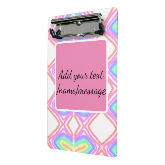 Rainbow waterverf voeg naam tekst aangepaste beric mini klembord (Angled2)