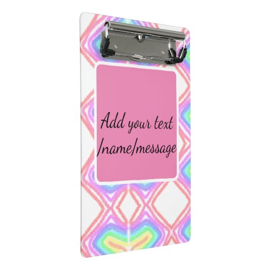 Rainbow waterverf voeg naam tekst aangepaste beric mini klembord (Schuin)