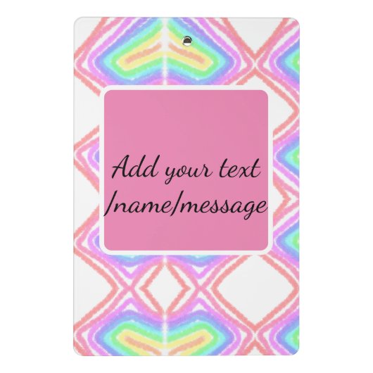 Rainbow waterverf voeg naam tekst aangepaste beric mini klembord (Achterkant)