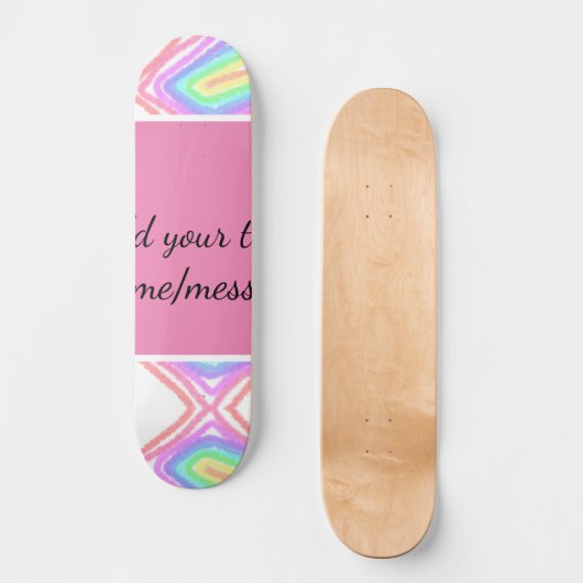 Rainbow waterverf voeg naam tekst aangepaste beric persoonlijk skateboard (Voorkant)