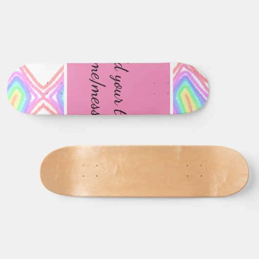 Rainbow waterverf voeg naam tekst aangepaste beric persoonlijk skateboard (Horizontaal)