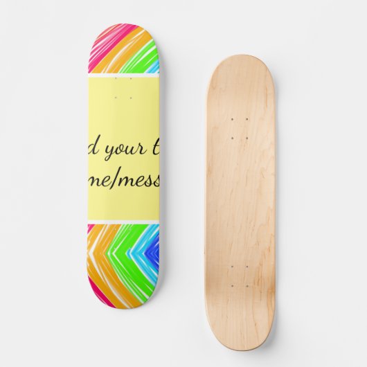 Rainbow waterverf voeg naam tekst aangepaste beric persoonlijk skateboard (Voorkant)