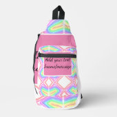 Rainbow waterverf voeg naam tekst aangepaste beric sling bag (Voorkant)