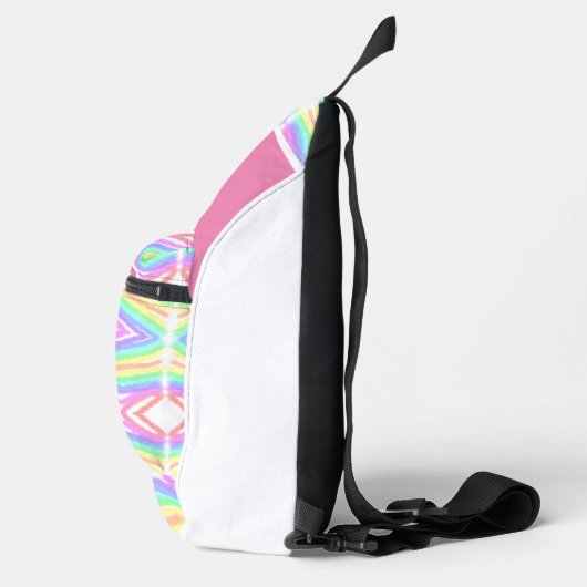 Rainbow waterverf voeg naam tekst aangepaste beric sling bag (Rechts)