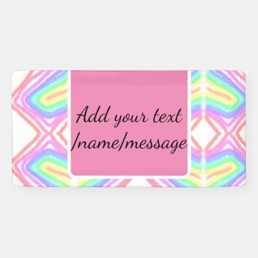 Rainbow waterverf voeg naam tekst aangepaste beric spandoek (Horizontaal)