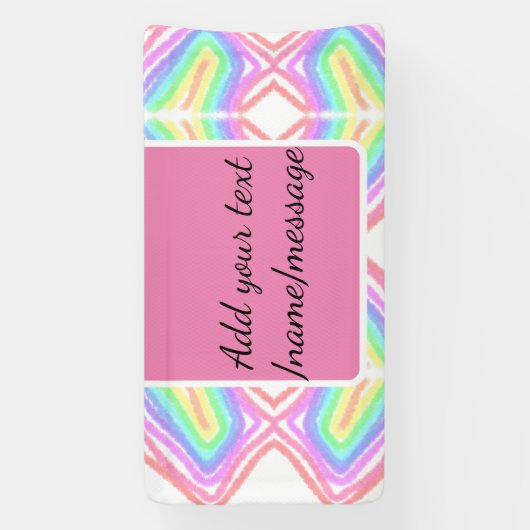 Rainbow waterverf voeg naam tekst aangepaste beric spandoek (Verticaal)